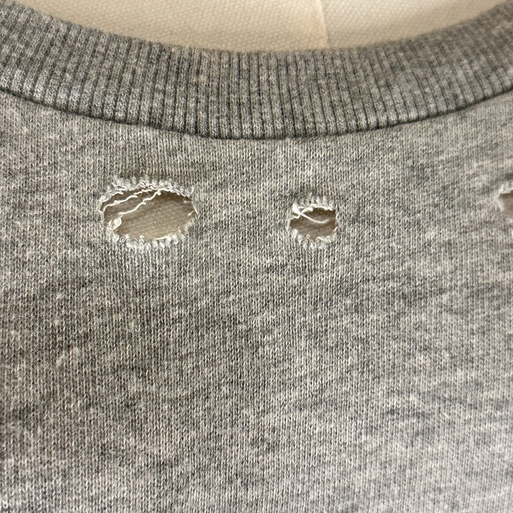 Honey Punch Gray Distressed Sweatshirt Size L - Picture 4 of 17